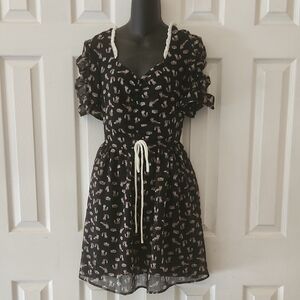 Black Dress with Foxes